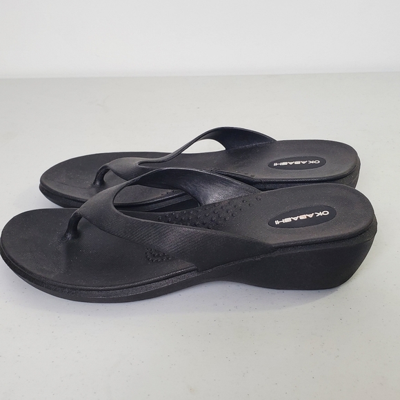 Okabashi Black Flip Flops Size ML - Picture 2 of 6